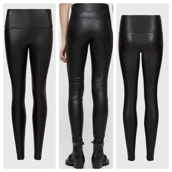 Saints 21 Leatherette Pull-On Black Faux Lather Pants Sz Medium - Picture 2 of 2
